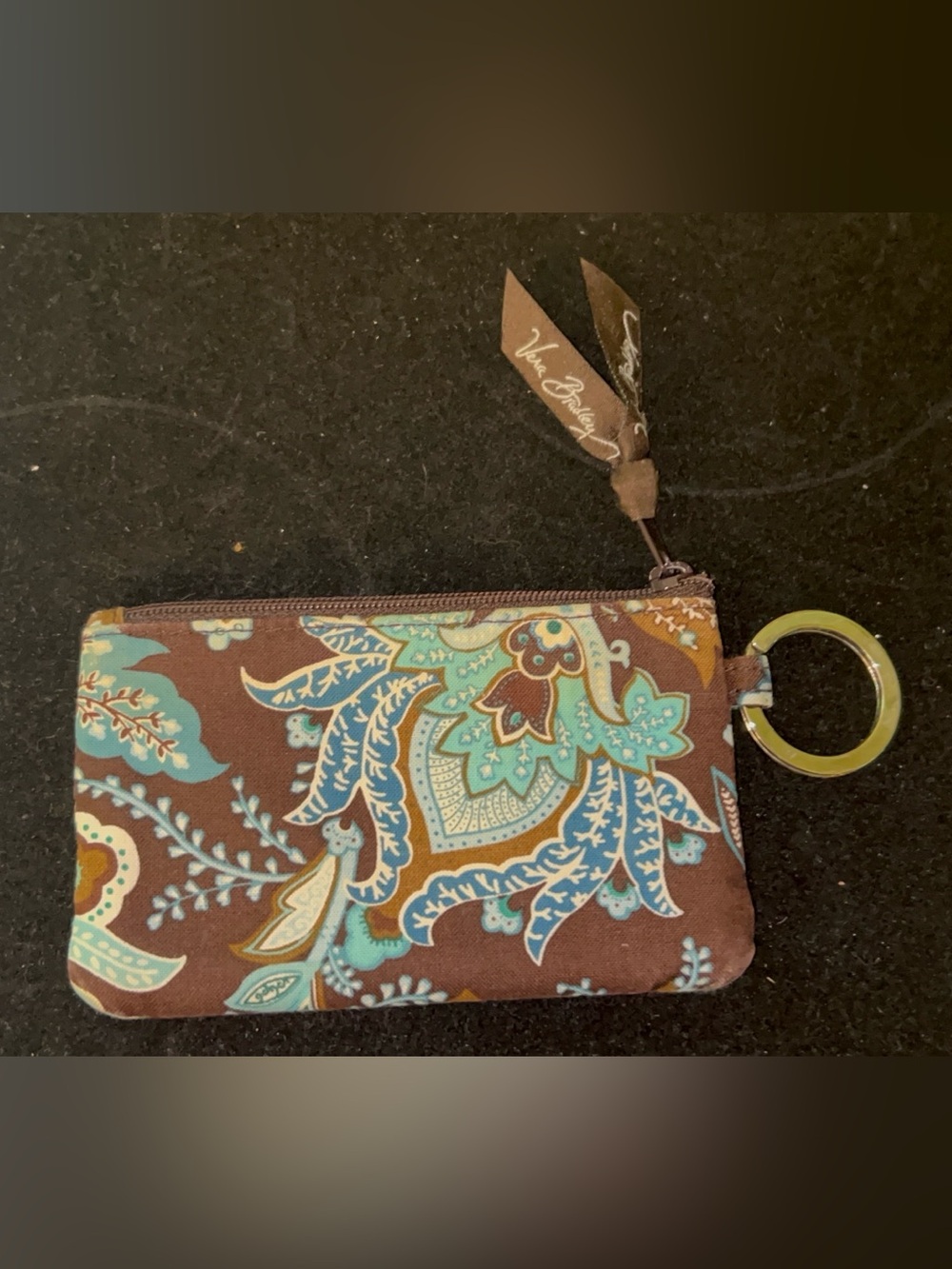 Vera Bradley Zip ID Case in the retired Java Blue pattern - Picture 2 of 6